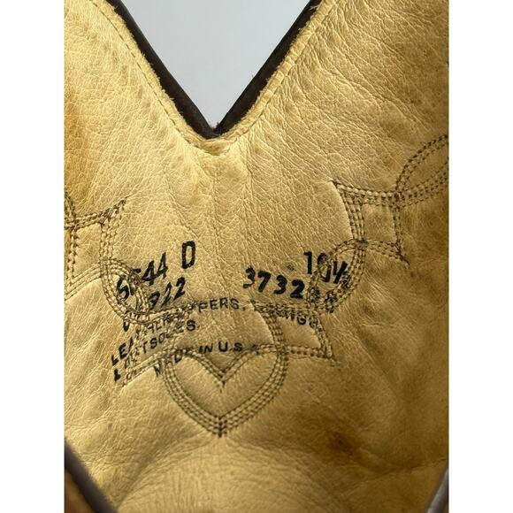 Abilene Womens Soft Elk Leather Brown Cowboy Western Boots Made in USA Size 10.5 - Picture 4 of 13